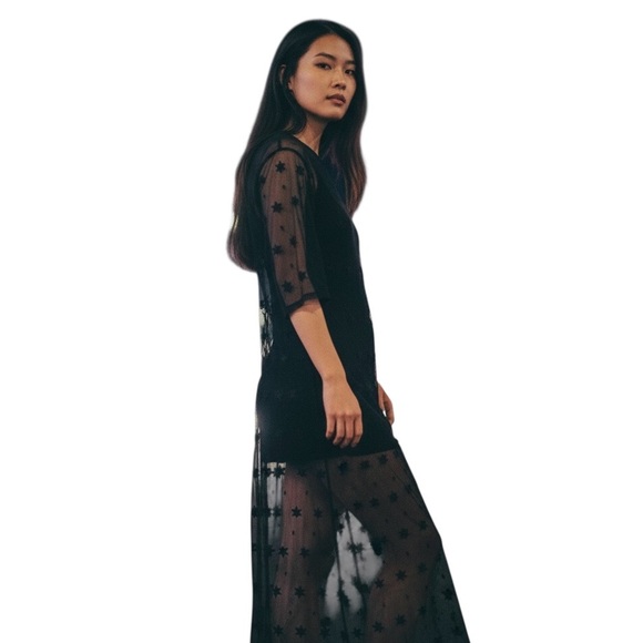 Vivienne Tam “Sheer Beauty” Embroidered Maxi Dress Size S/L Black - Picture 16 of 16